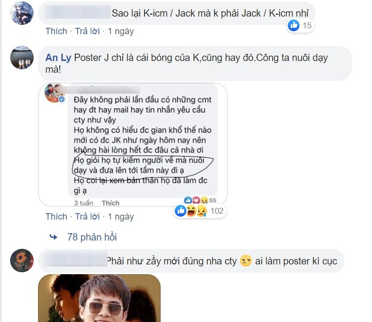 Fan cua Jack tan cong trang ca nhan cua K-ICM va me nuoi