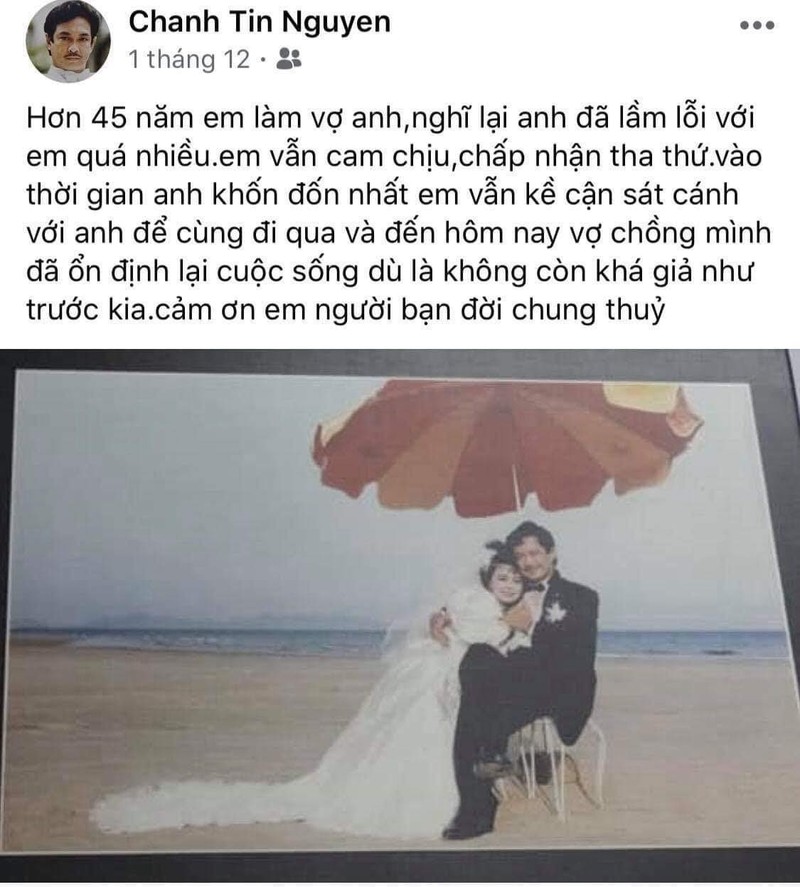 Nghe si Chanh Tin chia se xuc dong ve vo truoc khi mat