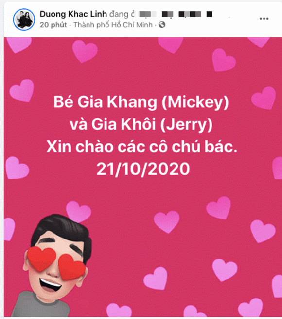 Duong Khac Linh thong bao vo sinh doi, tiet lo ten hai be-Hinh-2