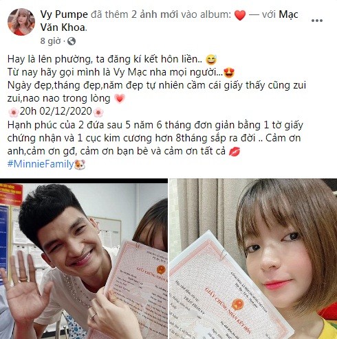 Mac Van Khoa dua vo bau sap cuoi di dang ky ket hon