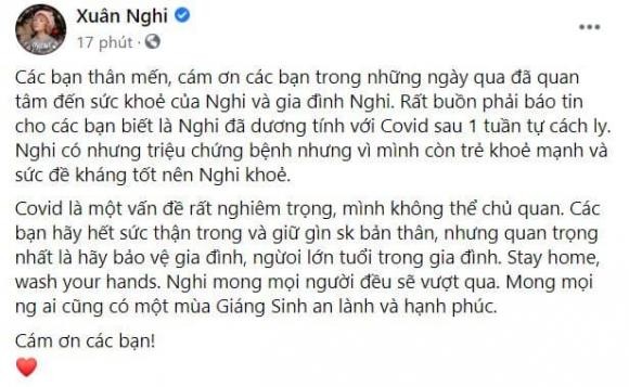 Sao nhi dinh dam mot thoi - Xuan Nghi duong tinh voi COVID-19