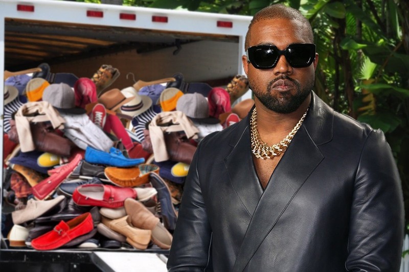 Kanye West mang theo 500 doi giay roi khoi nha Kim Kardashian