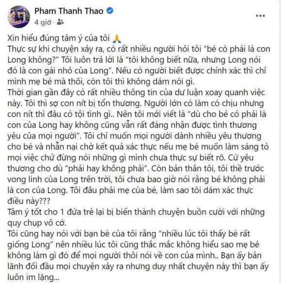 Pham Thanh Thao dinh chinh phat ngon lien quan con gai Van Quang Long
