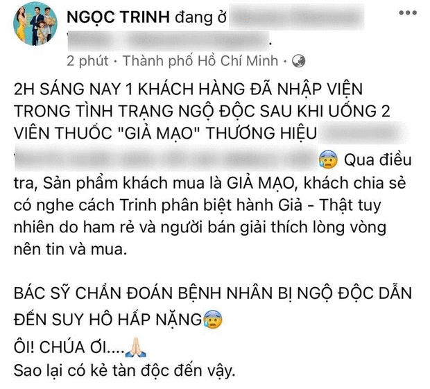 Ngoc Trinh phai len tieng lam ro vi khach hang ngo doc nhap vien