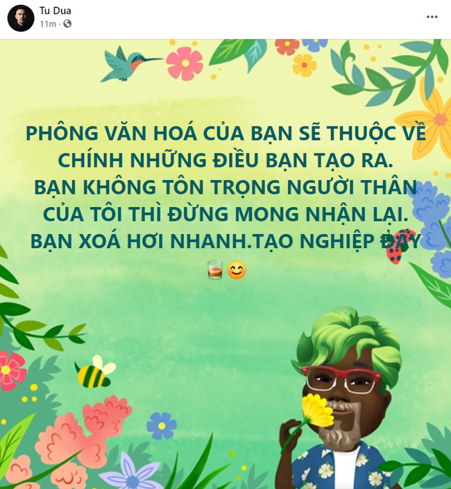 Vo ba Tu Dua len tieng ve bai dang to chong 