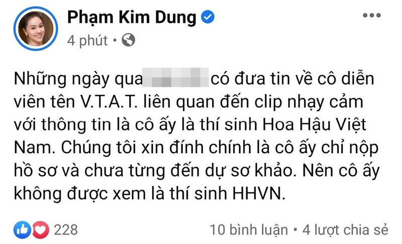 BTC Hoa hau VN len tieng ve hot girl Ve nha di con lo clip nong