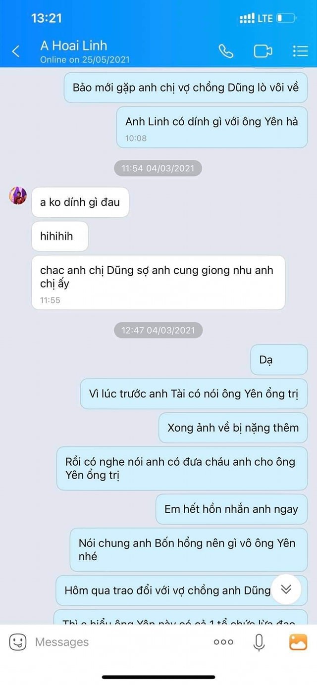 Xuat hien tin nhan Hoai Linh noi ve quan he voi ong Vo Hoang Yen