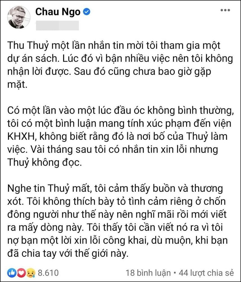 GS Ngo Bao Chau gui loi xin loi muon mang toi Hoa hau Thu Thuy-Hinh-3
