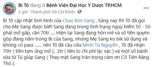 Chau Kim Sang hon me, chan tay lanh ngat, can mo khan cap