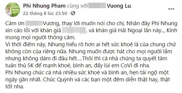 Sau tin don nhiem COVID-19, Phi Nhung xac nhan tiep xuc vai F0-Hinh-4