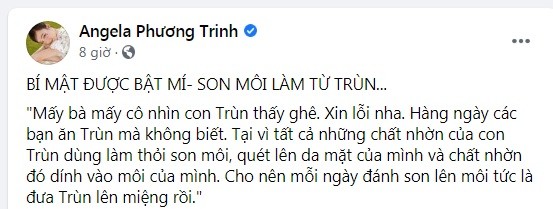 Angela Phuong Trinh gay tranh cai khi chia se “son moi lam tu trun“