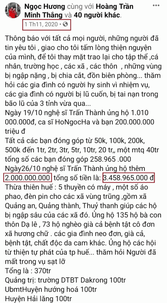Me Ho Ngoc Ha bi soi diem bat thuong tien quyen gop tu thien-Hinh-2