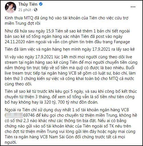 Loat chung tu cuu tro mien Trung cua Thuy Tien bi soi ra loi