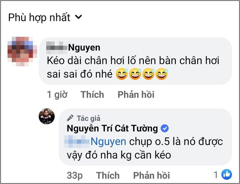 MC Cat Tuong phan ung khi bi soi 
