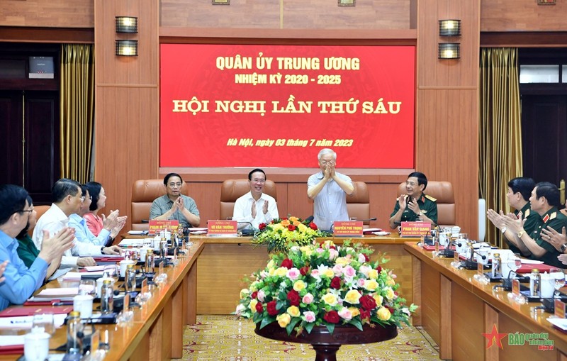 Tong Bi thu Nguyen Phu Trong chu tri Hoi nghi Quan uy Trung uong lan thu 6-Hinh-4