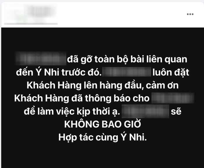 Mot nhan hang go hinh anh, khang dinh khong hop tac voi Y Nhi