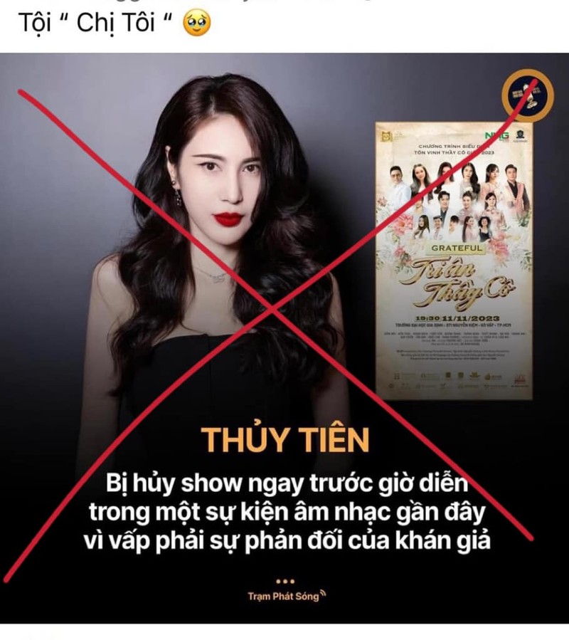 Ly do ca si Thuy Tien huy show vao phut chot