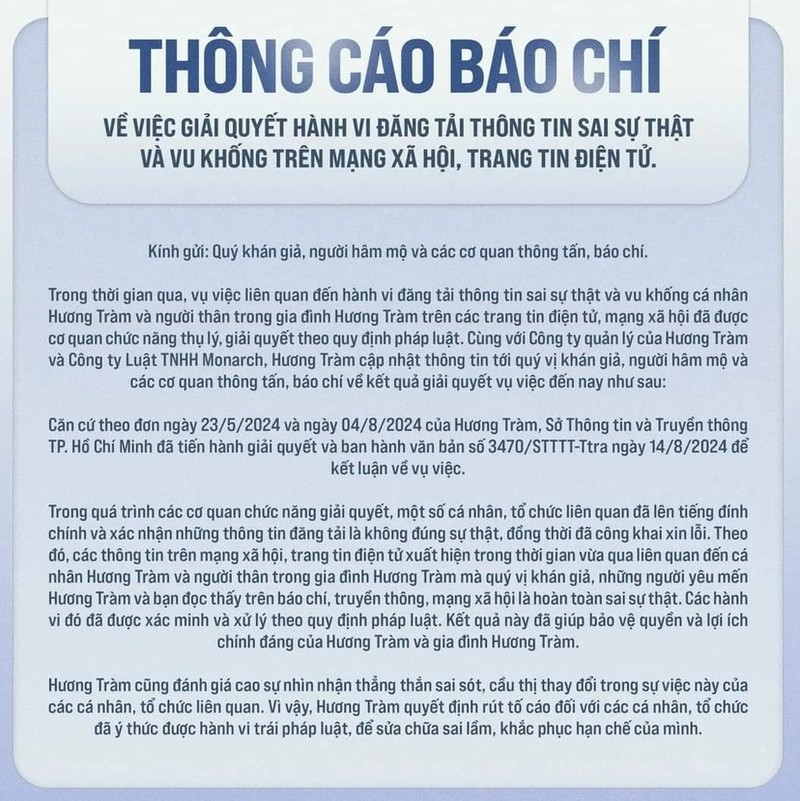 Don vi dua tin sai su that ve Huong Tram bi phat 10 trieu-Hinh-2