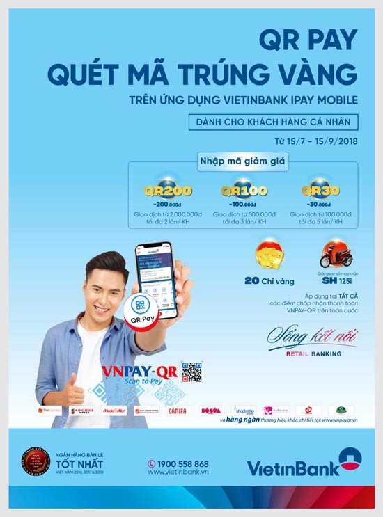 Cung VietinBank iPay Mobile “QRPay, quet ma trung vang”