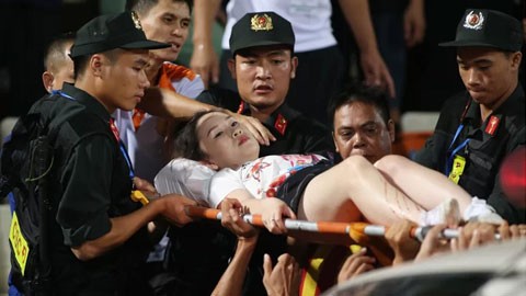 Fan nu trung phao sang CDV Nam Dinh: Bong hoa chat nguy hiem the nao?