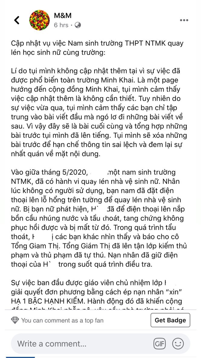 Nam sinh quay len ban trong WC nu truong THPT Nguyen Thi Minh Khai?-Hinh-2