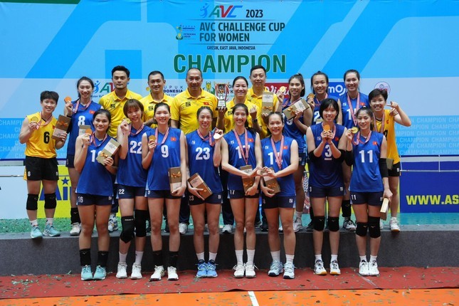 Nguoc dong ha Indonesia, bong chuyen nu Viet Nam vo dich AVC Challenge Cup-Hinh-2