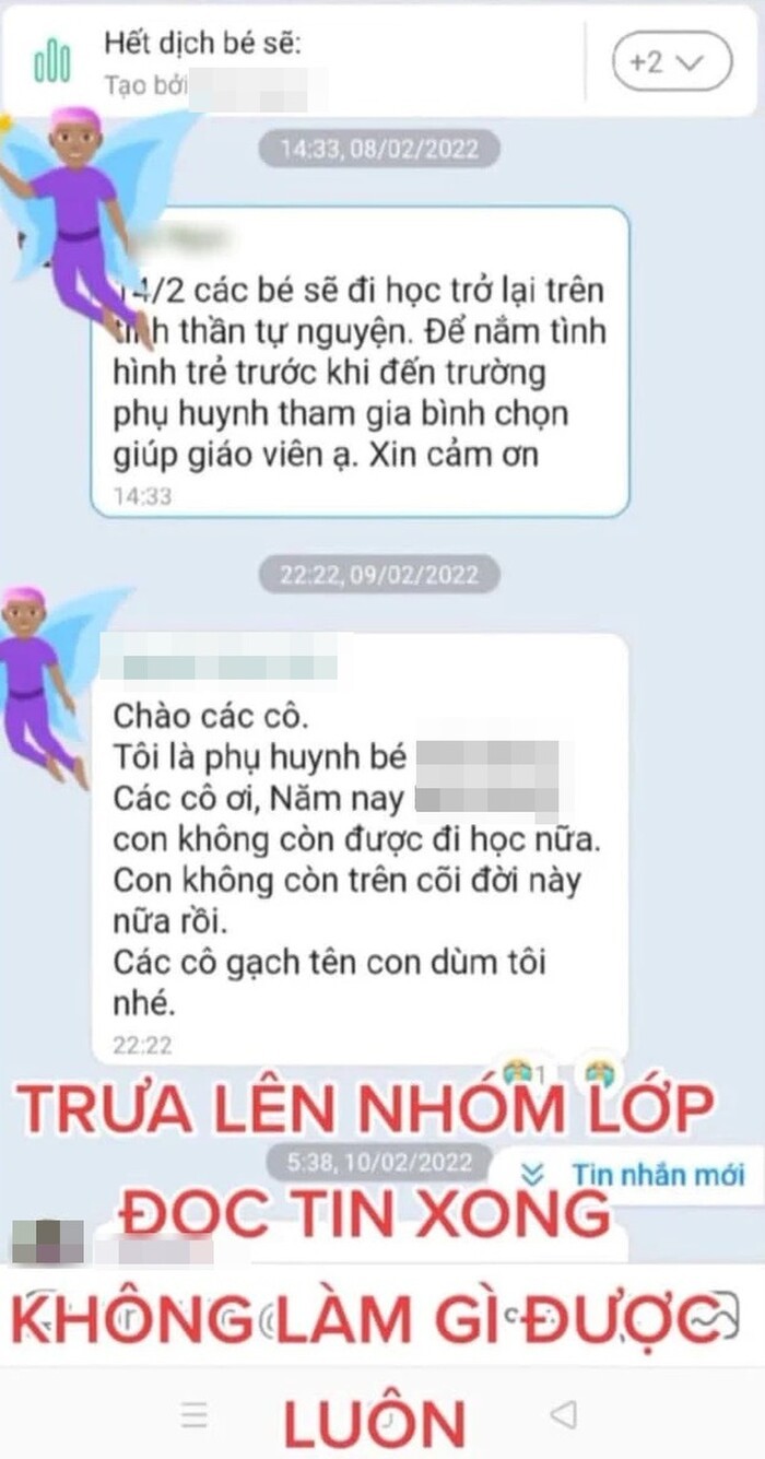 Dong tin nhan bat ngo cua mot phu huynh khien tat ca nin lang