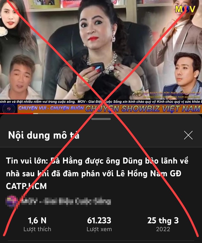 Thuc hu viec ba Phuong Hang bi phat 1,5 trieu va duoc tha ve