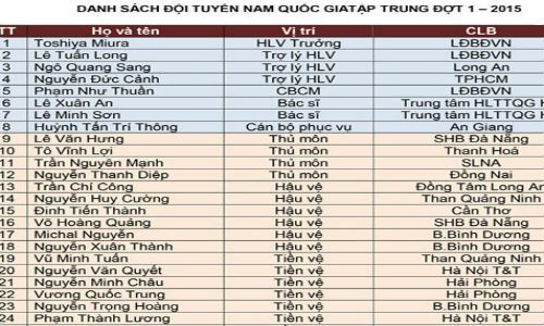Kho hieu, lo lang danh sach DT Viet Nam cua ong Miura-Hinh-2