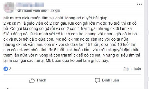 Chong ngoai tinh, vo quyet dinh bau lan 3 de niu keo hon nhan