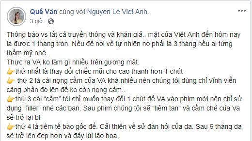 Que Van vach tran moi diem dao keo tren guong mat Viet Anh