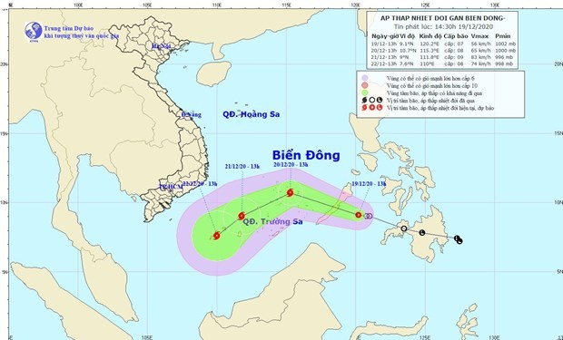 Ap thap nhiet doi di vao Bien Dong, co kha nang manh len thanh bao