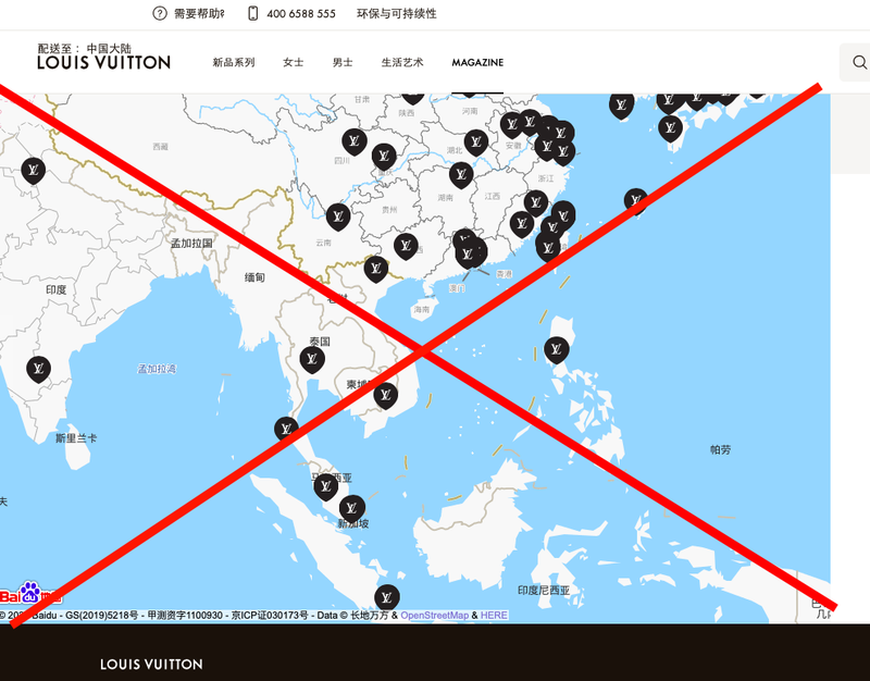 Phat hien them Zara, Gucci… cung dung ban do co duong luoi bo