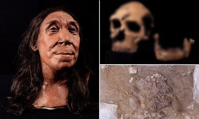Phuc dung chan dung nguoi phu nu Neanderthal co xua, ngo ngang dung mao-Hinh-3