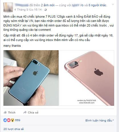 Choang vang sep Viet dat mua 40 iPhone 7 Plus tang nhan vien