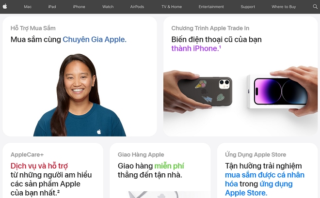 Apple mo cua hang truc tuyen tai Viet Nam, FPT Shop, TGDD... phan ung gi?