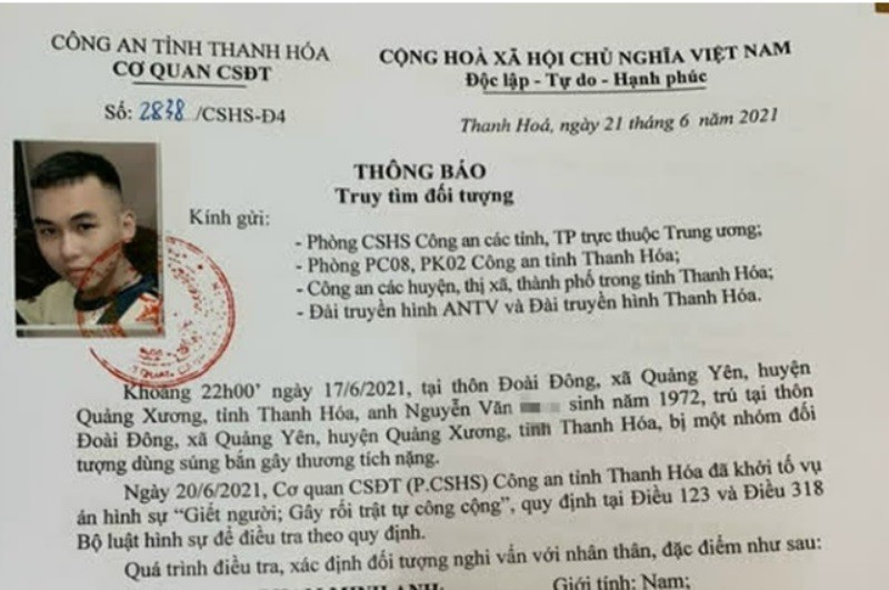 Truy tim nhom doi tuong no sung ban trong thuong nguoi tai Thanh Hoa