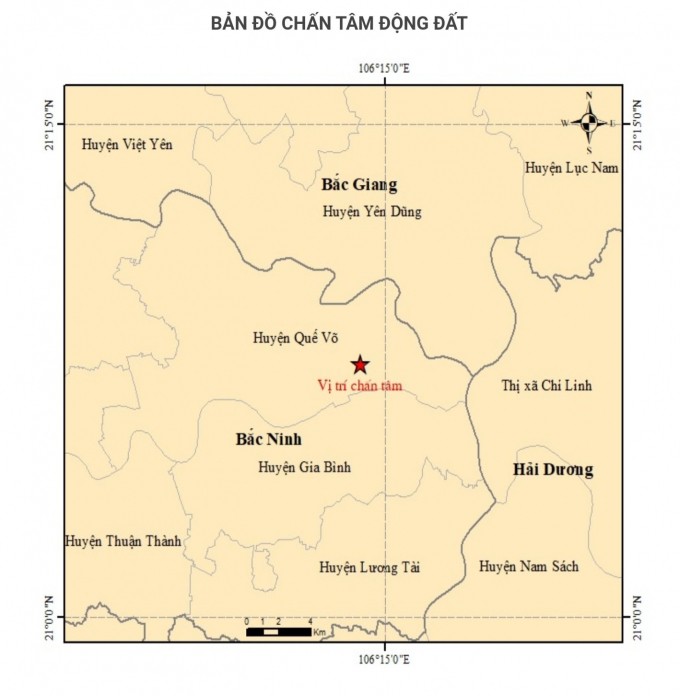 Dong dat manh 3 do richter tai Bac Ninh...nha cua, do dac rung lac