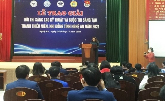 Nghe An: Trao giai Hoi thi Sang tao Ky thuat nam 2021