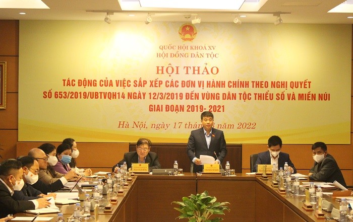 Hoi thao sap xep cac don vi hanh chinh vung dan toc thieu so va mien nui