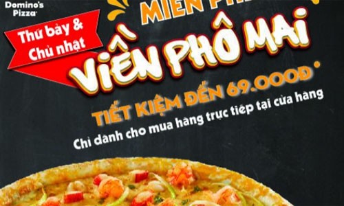 Domino’s Pizza nang cap mien phi vien pho mai