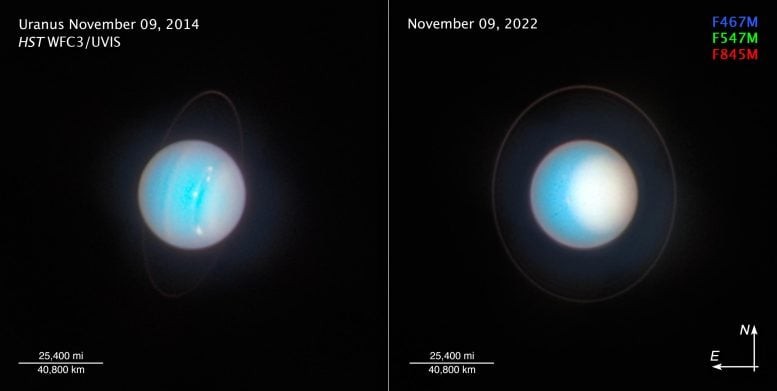 Hubble ghi lai 10 nam thay doi khi quyen tren cac hanh tinh khi