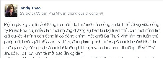 Thanh Thao lai to Thuy Vinh toi coi thuong phap luat