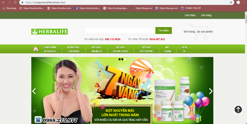 Ly do Cuc ATTP khuyen cao khong mua Herbalife tren cac website nay?
