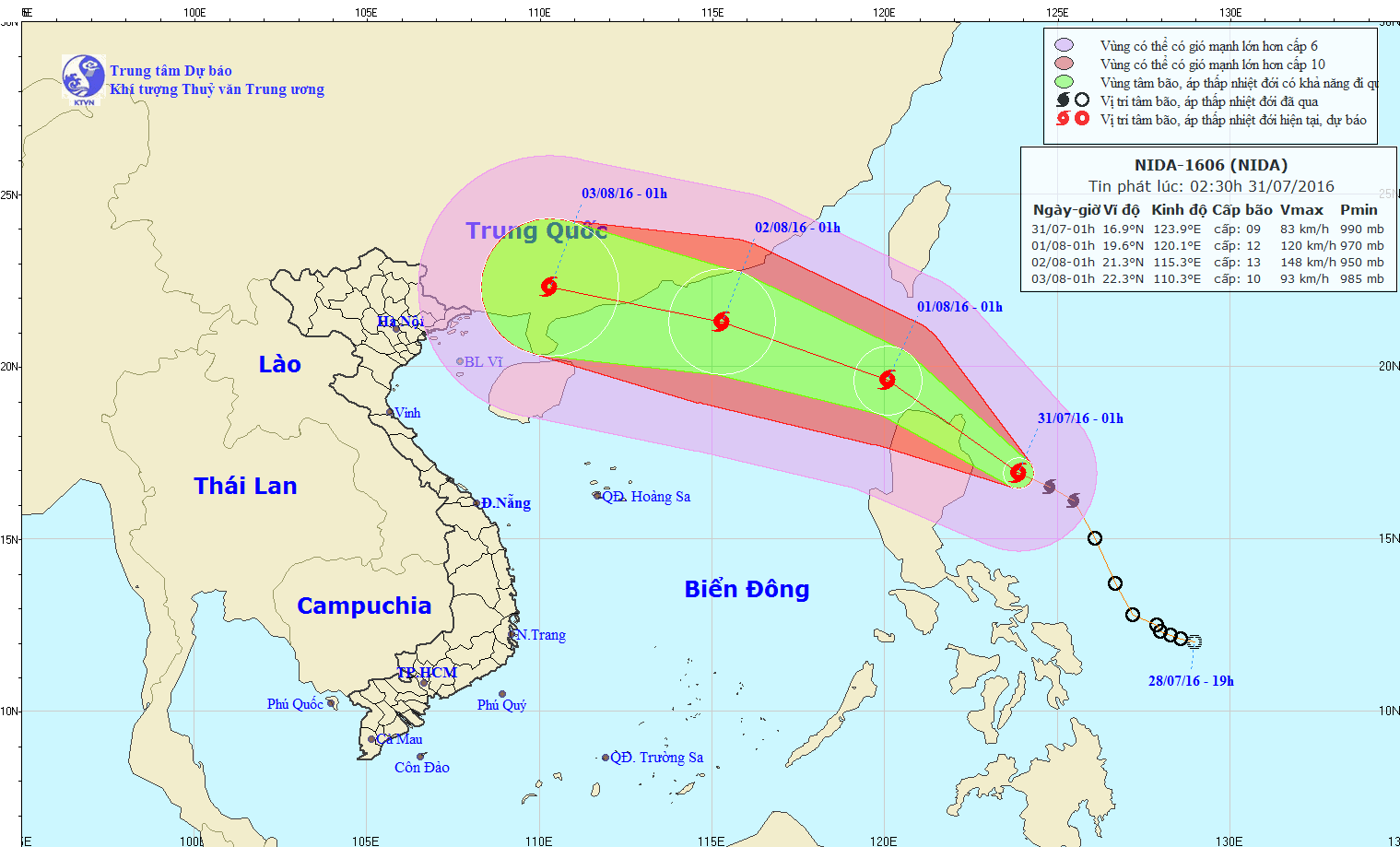 Sieu bao Nida tien vao Bien Dong voi suc gio giat cap 14-15