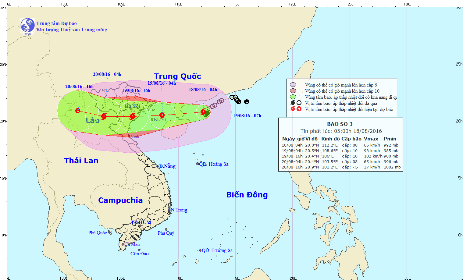 Bao so 3 giat cap 12-14 do bo vao nuoc ta trong ngay mai