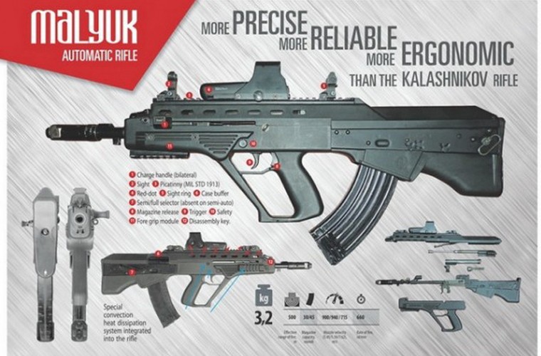 Ukraine tham vong thay the AK-74M bang sung truong Malyuk-Hinh-6