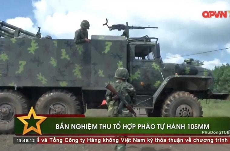 Viet Nam ban thu nghiem phao tu hanh 105mm kieu moi