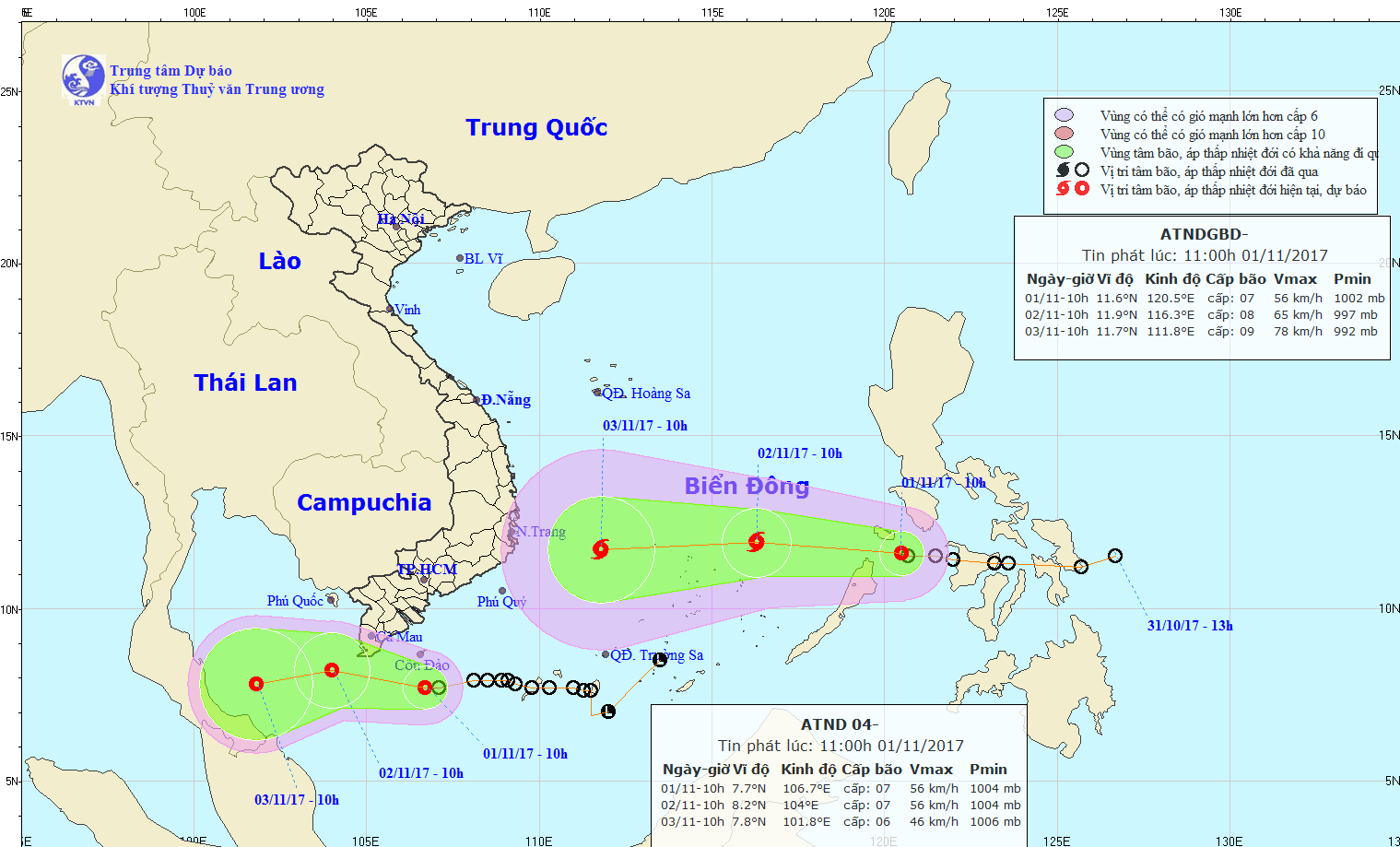 Khong duoc chu quan truoc bao so 11 va ATND huong vao Nam Bo