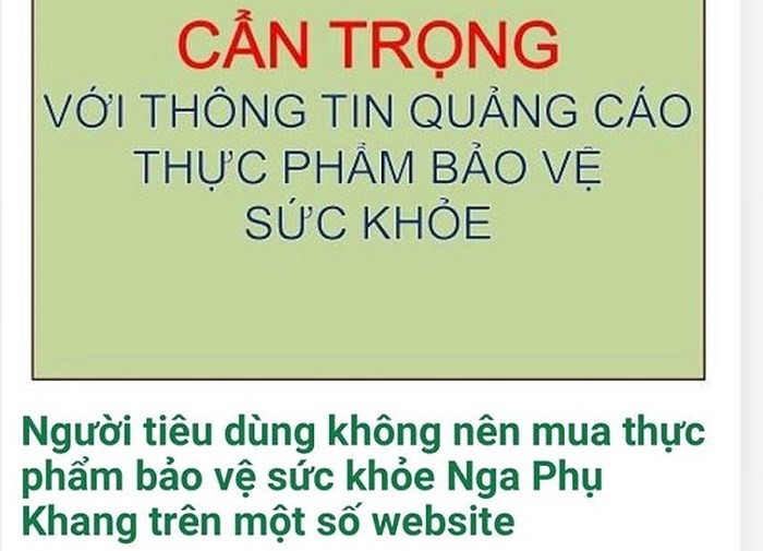 Bo Y te khuyen cao khong nen mua vien nang Nga Phu Khang tren mot so web